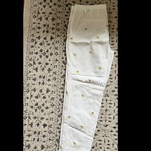 Talbots Girlfriend Chino Lemon White Pants 10